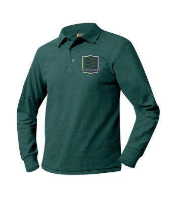 Youth Long Sleeve Polo with Christian Life Academy Logo