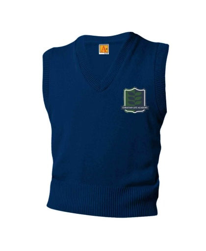 Adult Sweater Vest with Christian Life Academy Logo