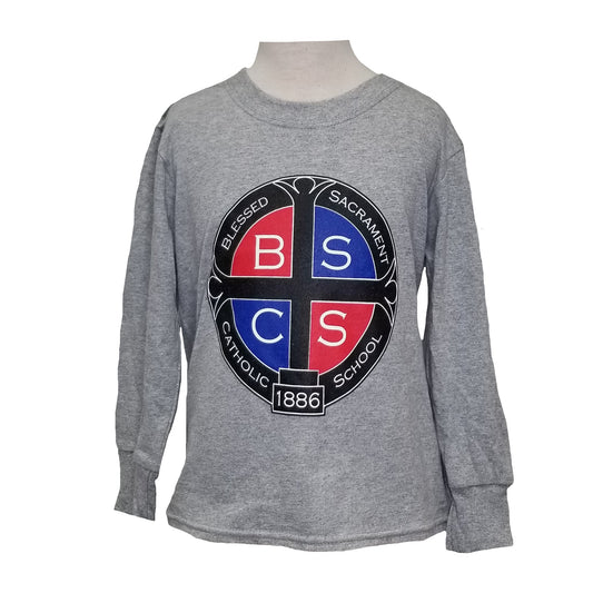 Long Sleeve Youth Tee With Blessed Sacrament Crest