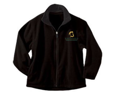 Youth Full Zip Fleece With Ridgefield Christian Academy Logo