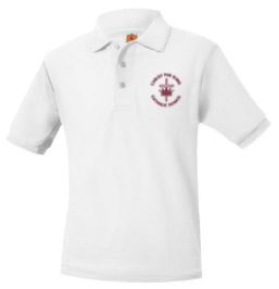 Youth Short Sleeve Pique Polo with Christ The King Logo