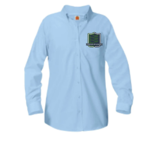 Girls Blue Oxford with Christian Life Academy Logo