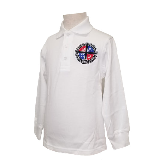 Adult Long Sleeve Smooth Polo With Blessed Sacrament Logo