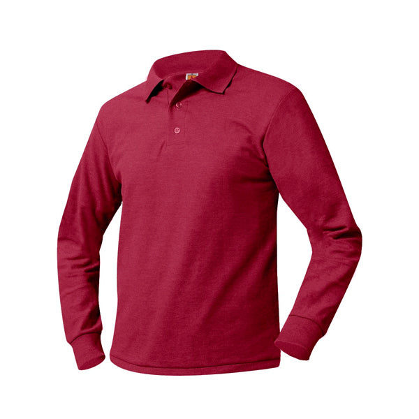 Youth Long Sleeve Pique Polo With Agape School Logo