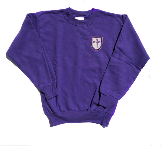 Adult Purple Crewneck Sweatshirt With CAC Logo