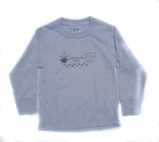 Youth Long Sleeve Tee With Christ The King Logo