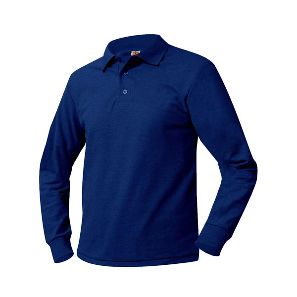 Youth Long Sleeve Pique Polo With ESTEM Logo