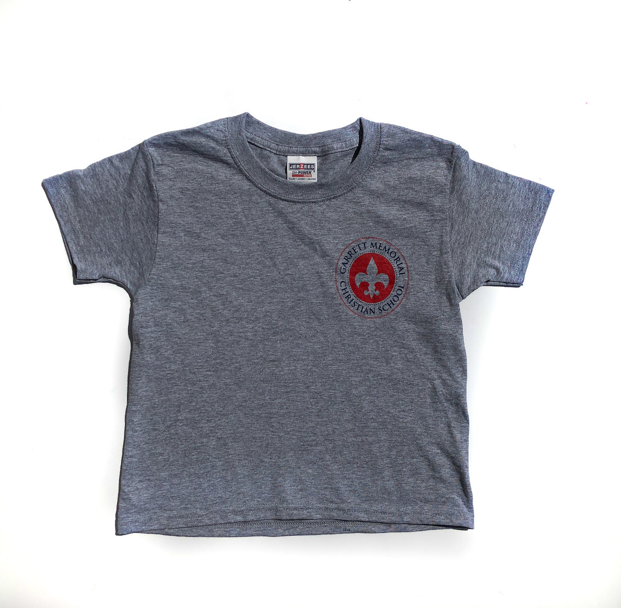 Adult Short Sleeve Tee Shirt With Garrett Memorial Logo