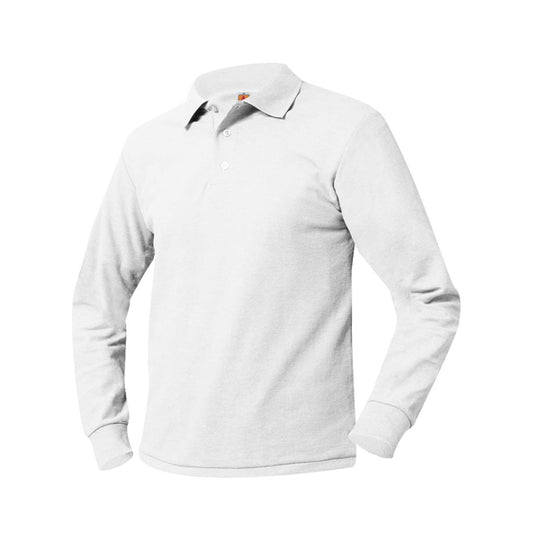 Adult Long Sleeve Pique Polo With NLR Montessori School Logo