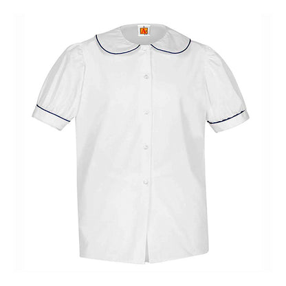 Childs Short Sleeve Navy Piped Peter Pan