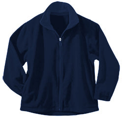 Adult Full Zip Navy Fleece With Ridgefield Christian Academy Logo